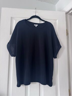 Reitmans Black Short-Sleeve Relaxed Knit Shirt